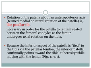 Biomechanics of knee complex 8 patellofemoral joint | PPTX
