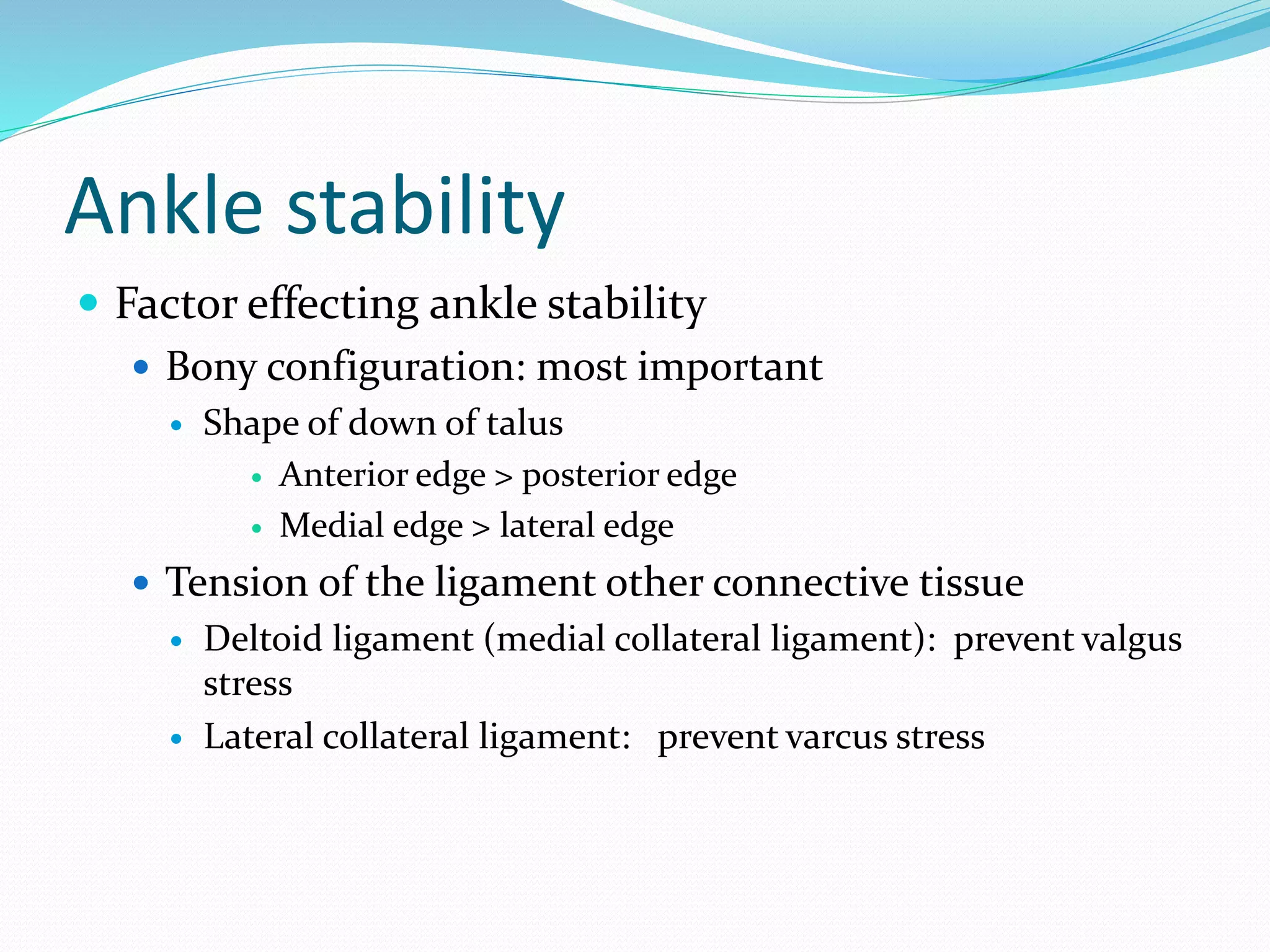 Bio-mechanics of the ankle joint | PPTX