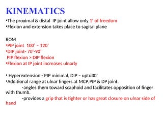 Pip Rom biomechanics of wrist joint and hand complex | PPT