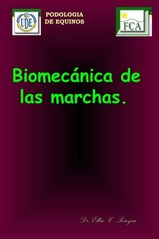 PODOLOGIA
DE EQUINOS
Biomecánica de
las marchas.
 
Dr. Elbio C. Pereyra
 