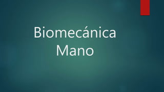 Biomecánica
Mano
 