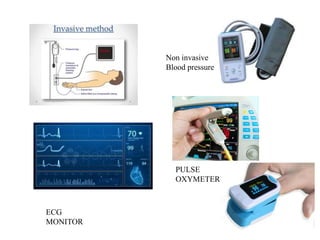 Non invasive
Blood pressure
ECG
MONITOR
PULSE
OXYMETER
 