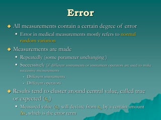 Error Classification Inmeasurement Biomedical categories of measurements | PPTX