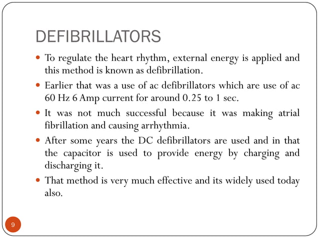 Biomedical equipments- Pacemakers and Defibrillators | PPT