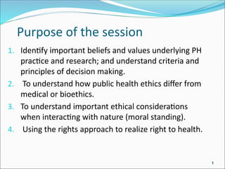 Ethical Principles and Challenges in Public Health Practice and ...