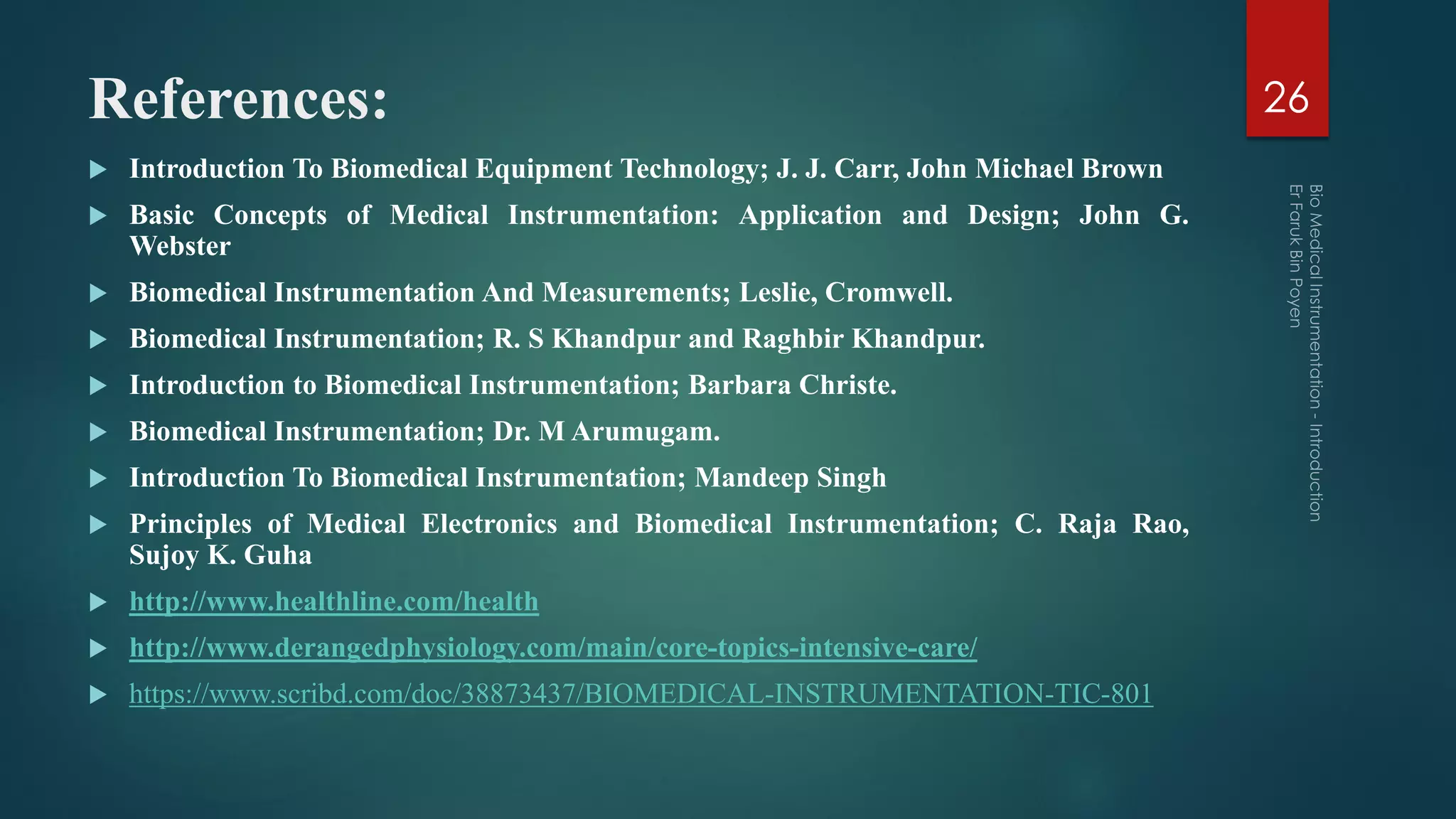 Bio medical instrument – introduction | PDF