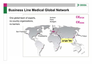 Business Line Medical Global Network

One global team of experts,                  Arnhem                CE0124
                                             Paris
no country organizations,                    Stuttgart
                                                                   CE0344
no barriers


      San Francisco

                              Philadelphia                             Tokyo


                                                         ‫תל אביב‬
 