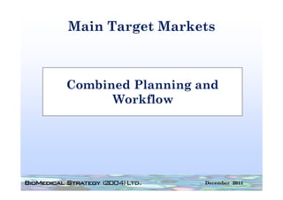 Main Target Markets
        g



Combined Planning and
      Workflow




                   December 2011
 