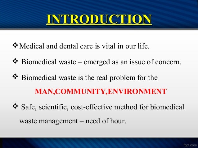 thesis on biomedical waste management Integrated solid waste management model: the case of central ohio district dissertation presented in partial fulfillment of the requirement for. thesis on biomedical waste management Integrated solid waste management model: the case of central ohio district dissertation presented in partial fulfillment of the requirement for.