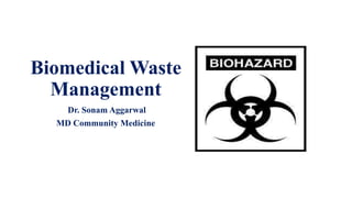 Biomedical Waste
Management
Dr. Sonam Aggarwal
MD Community Medicine
 