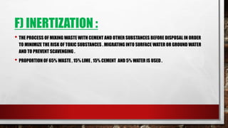 Inertization Example Biomedical Waste Management // Hospital waste management | PPTX