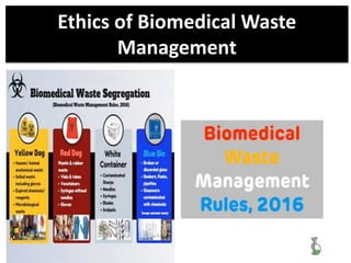 Ethics of Biomedical Waste
Management
 