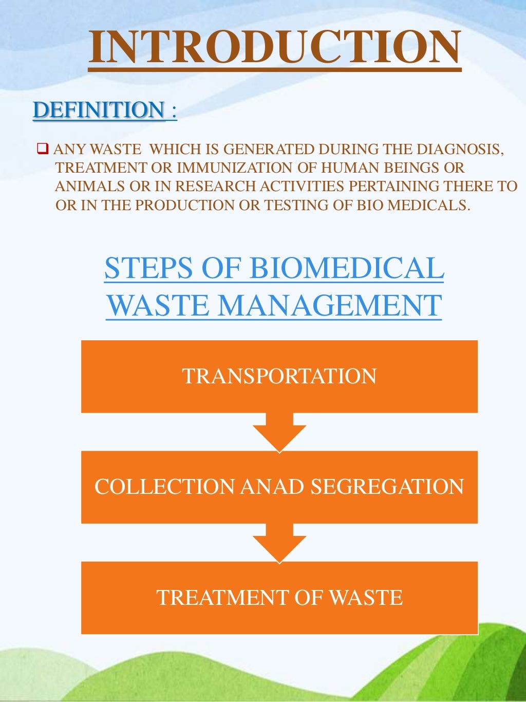 Bio medical waste management