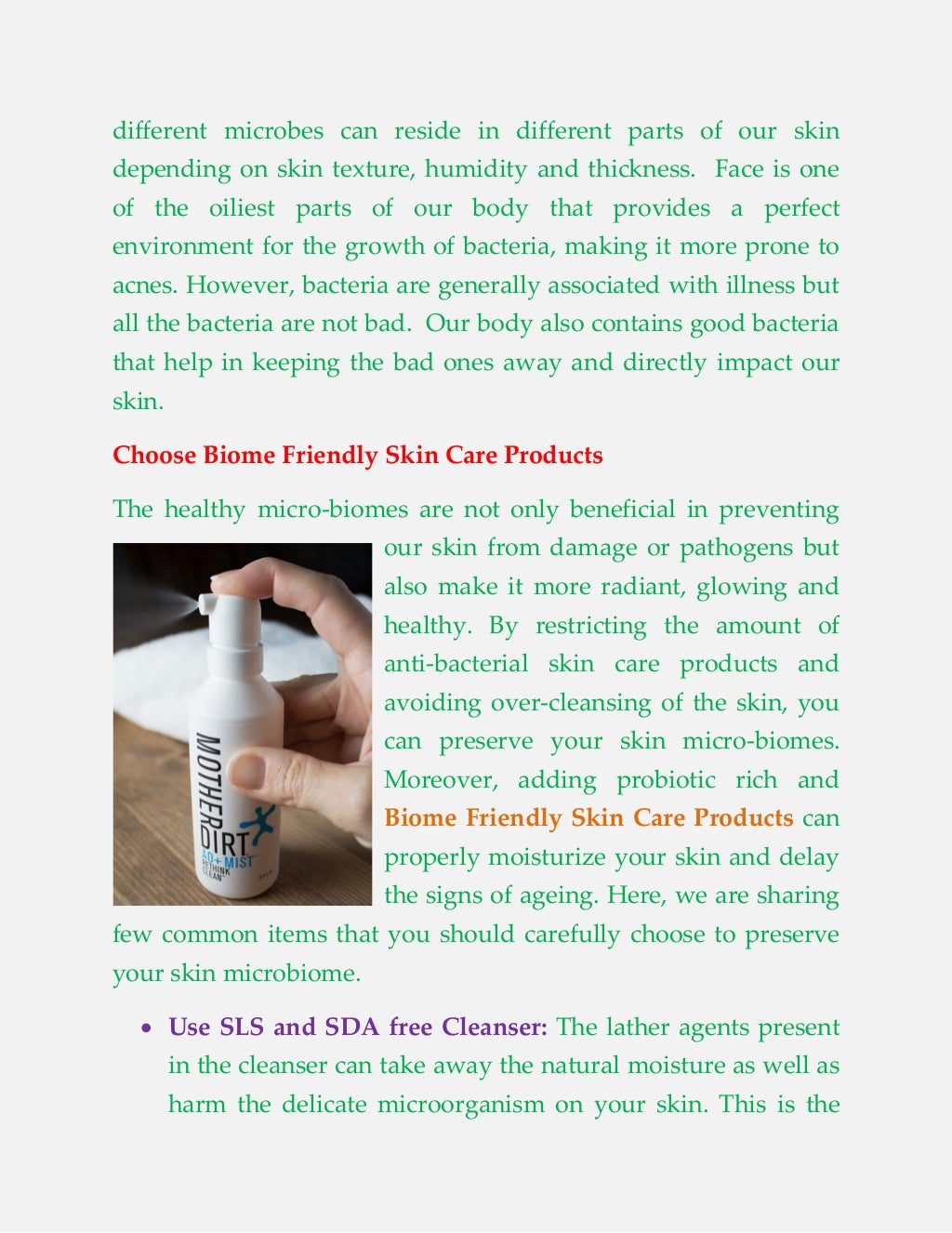 Biome Friendly Skin Care Products