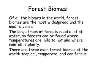 Tree Biomes Terrestial and Aquatic Biomes Presentation | PPT