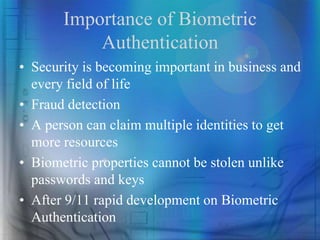 Biometric authentication | PPTX
