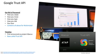 FAR, need to know FRR plus number of attempts
Source: http://www.eyeverify.com/blog/biometrics-101-not-all-fars-are-created-equal
Source: http://www.goodeintelligence.com/press-releases/multi-modal-mobile-biometric-authentication-drives-revenues-to-over-6-2-billion-by-2022/ (April 2017)
Apple claims a FAR of 1/50,000 for Touch ID
• Out of 50,000 imposter comparisons, up to
one will be accepted as genuine.
• 1/50,000 = 0.002%.
Android
• Similar
 Requires FAR not more than 0.002%
 Recommends FRR no more than 10%
 