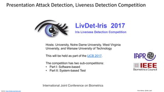 Clare Nelson, @Safe_SaaS
Spoofing
Source: https://www.linkedin.com/pulse/biometric-spoofing-nadh-thota
Source: http://ieeexplore.ieee.org/stamp/stamp.jsp?arnumber=6990726
Types of Fake Fingerprints
Fake Eye Images, Contact Lens etc.,
enable hackers to fake Iris sample
Real Fake
 