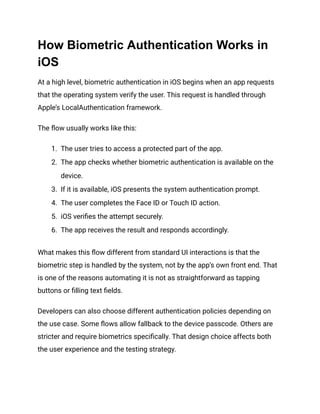 Biometric Authentication in iOS_ A Complete Guide | PDF