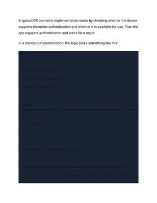 Biometric Authentication in iOS_ A Complete Guide | PDF