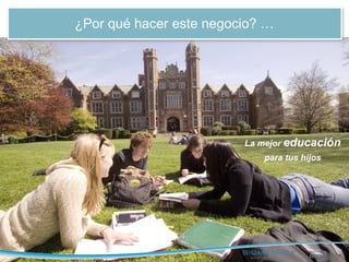 ¿Por qué hacer este negocio? …

La mejor educación
para tus hijos

 