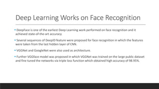 Biometric recognition using deep learning | PPTX