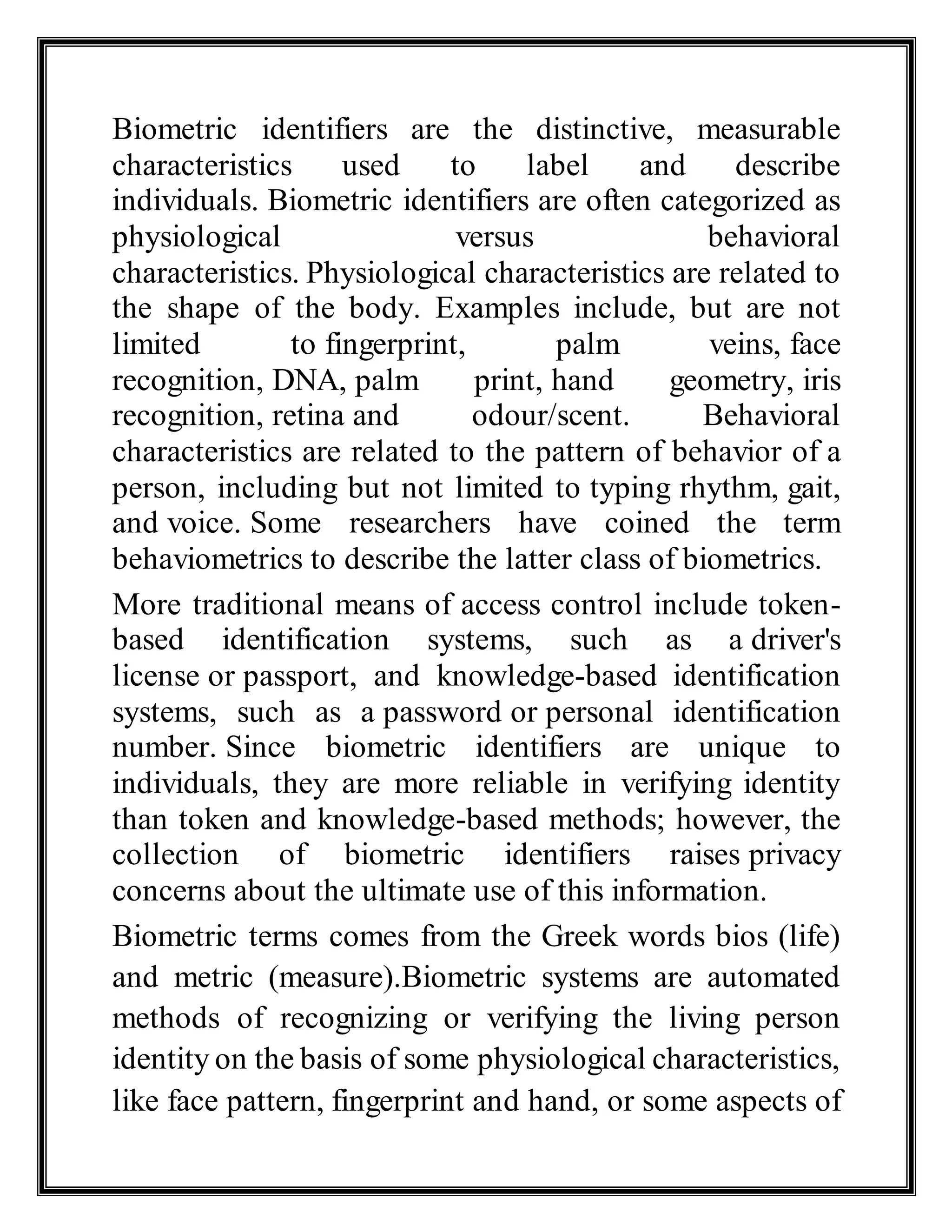 Biometrics | DOCX