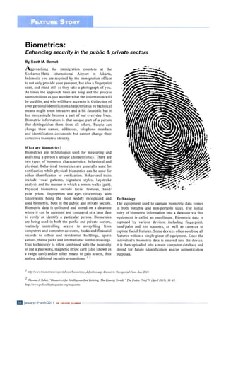 Biometrics - Enhancing Security in the Public and Private Sectors - American Chamber of Commerce Indonesia - The Executive Exchange magazine - 2011