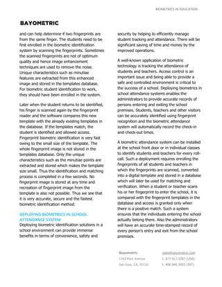 Biometrics in Education | PDF
