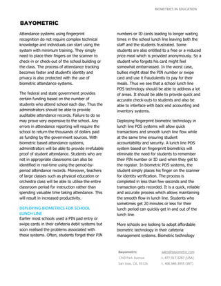 Biometrics in Education | PDF