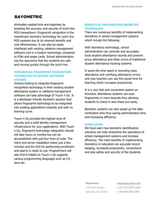 Biometrics in Education | PDF