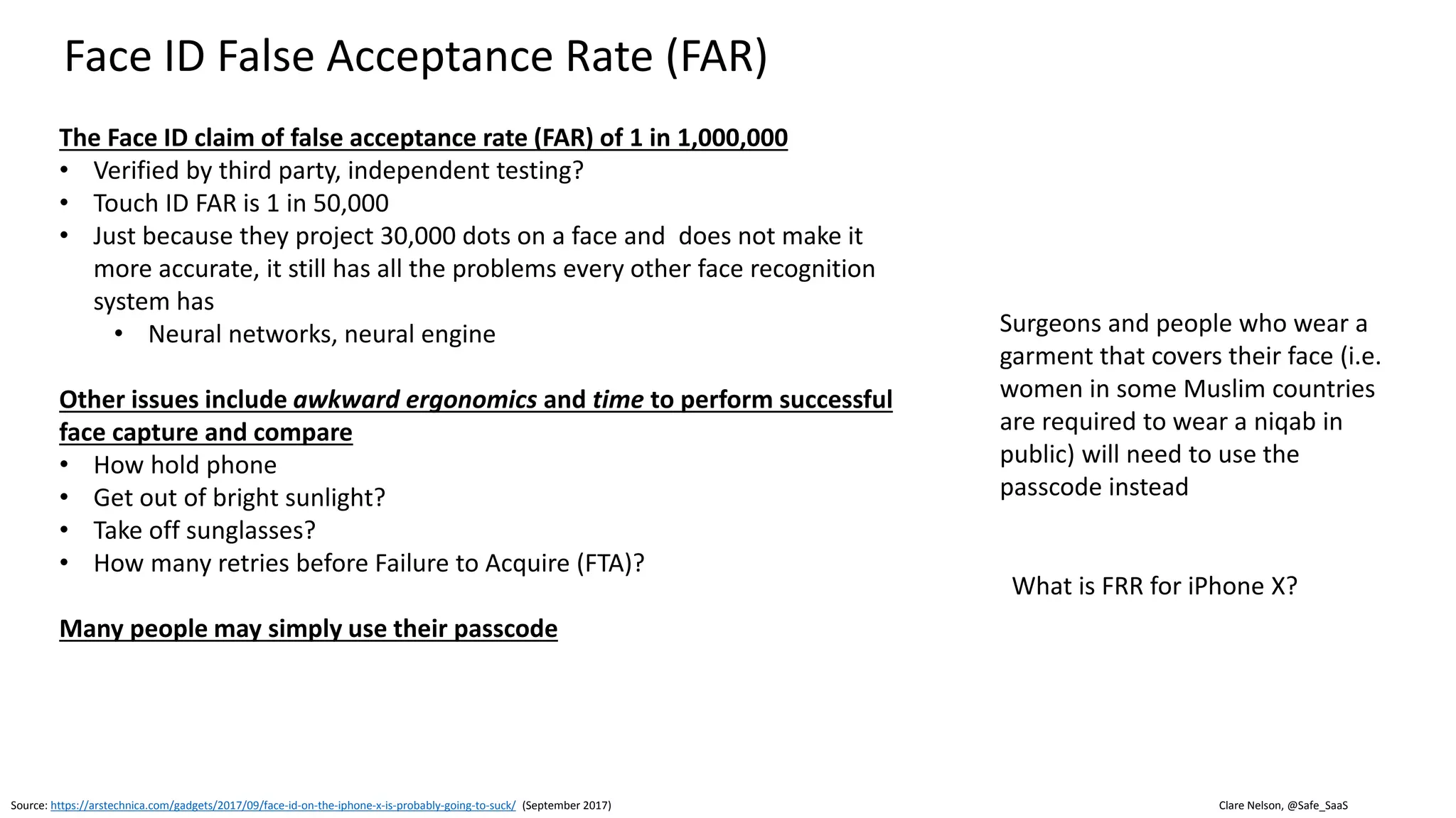 Minnesota Senator Raises Concerns over iPhone X, Face ID
Published letter:
https://www.franken.senate.gov/?p=press_release&id=37
59
Security and Privacy concerns with iPhone X, Face ID
Source: http://money.cnn.com/2017/09/14/technology/al-franken-iphone-x-face-id/index.html (September 2017)
 