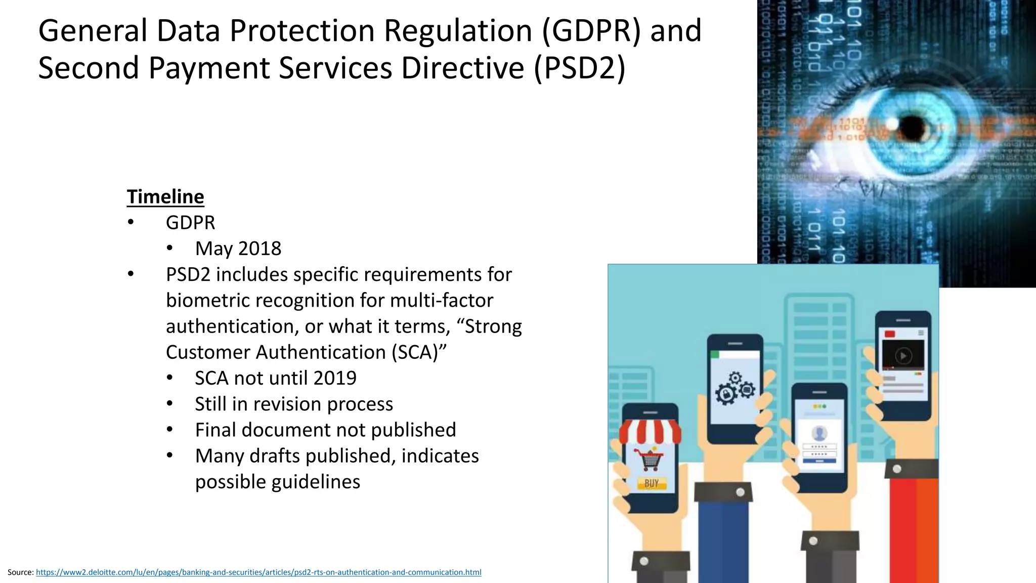 EU General Data Protection Regulation (GDPR)
Source: http://www.privacy-regulation.eu/en/9.htm
Source: http://www.duhaime.org/LegalDictionary/L/Legalese.aspx
If Collect Consent to Process Biometrics
• Clear, plain language
• Freely given
• As easy to withdraw as to give consent
No Legalese
 