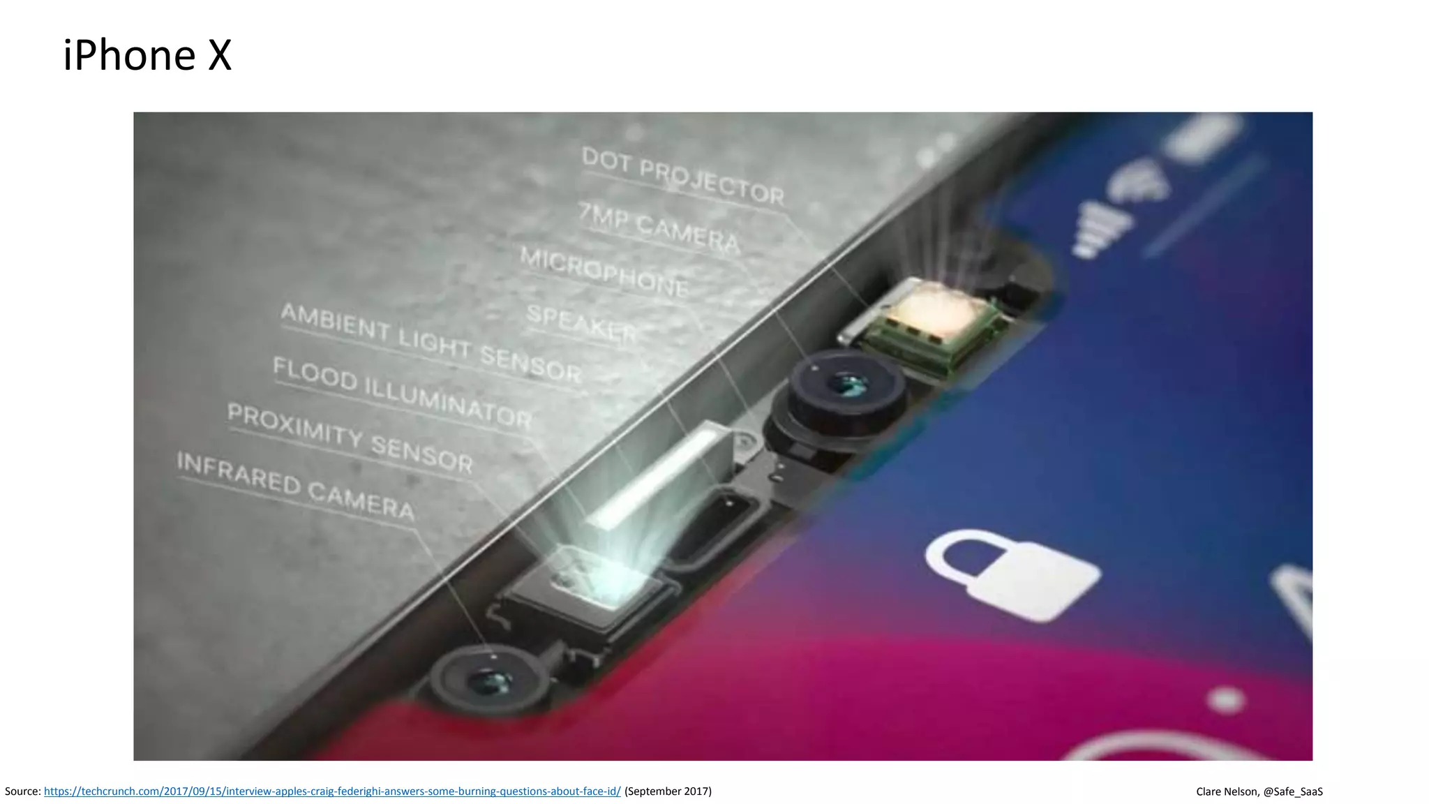 Clare Nelson, @Safe_SaaS
Issues with Biometrics: Not Safe for Payments
Samsung Galaxy S8: Contrary to Earlier
Reports:
Users cannot use facial recognition to
authenticate payments
• Camera and deep learning technology
still evolving for facial recognition
• Iris and fingerprint are more secure
Source: https://www.finextra.com/newsarticle/30479/samsung-galaxy-s8-facial-recognition-software-not-ready-for-payments (April 2017)
Source: http://www.economist.com/blogs/economist-explains/2015/06/economist-explains-12
 