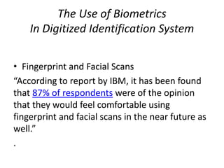 Biometrics and Identity management | PPT