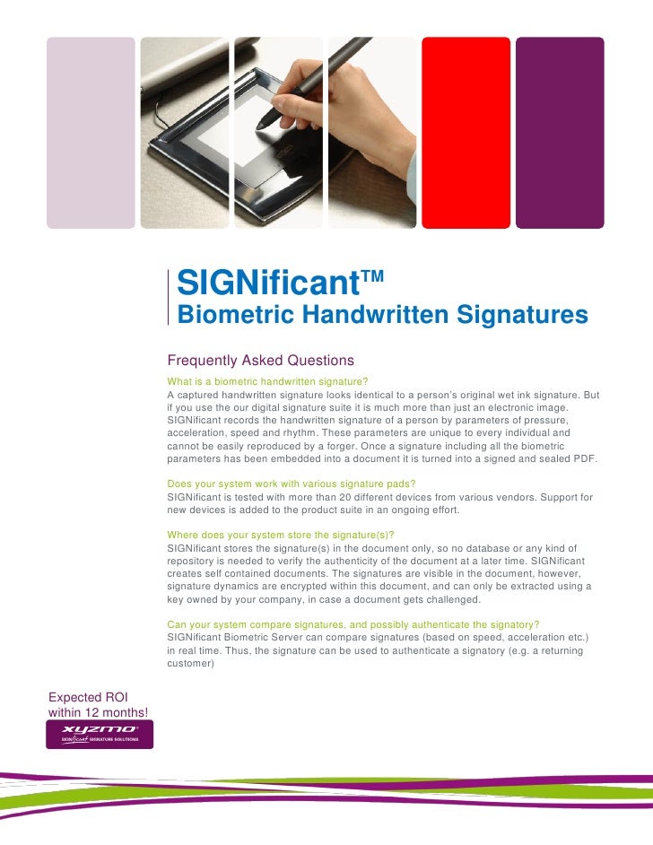 Biometric Signature FAQ