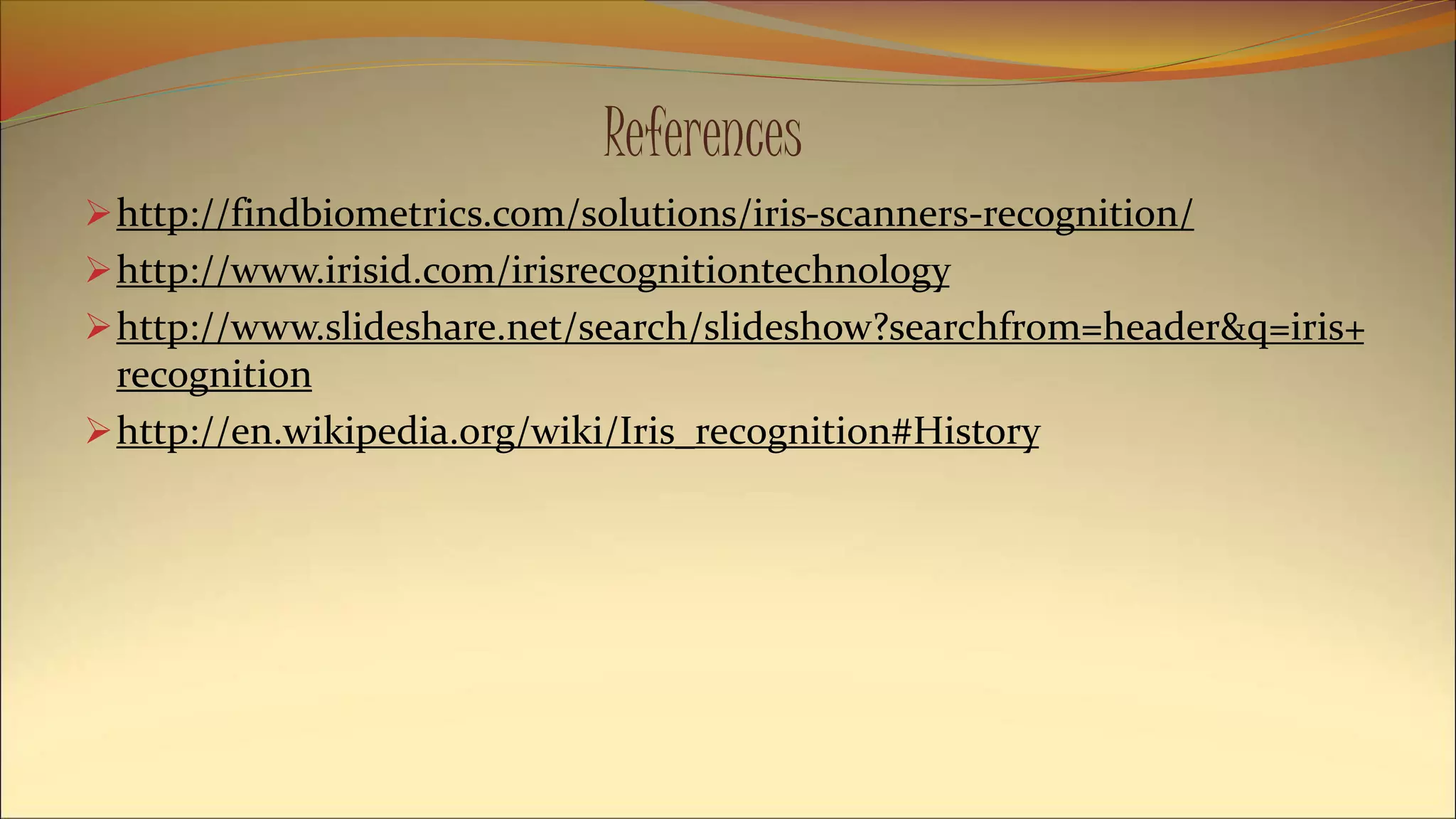 Biometrics iris recognition | PPTX