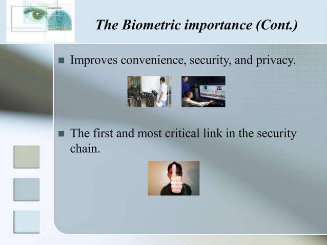 Biometricstechnology in iot and machine learning | PPT