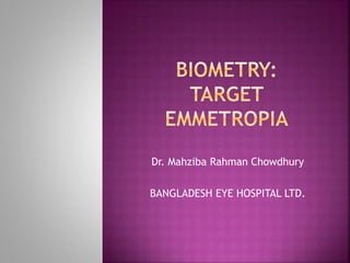 Dr. Mahziba Rahman Chowdhury
BANGLADESH EYE HOSPITAL LTD.
 
