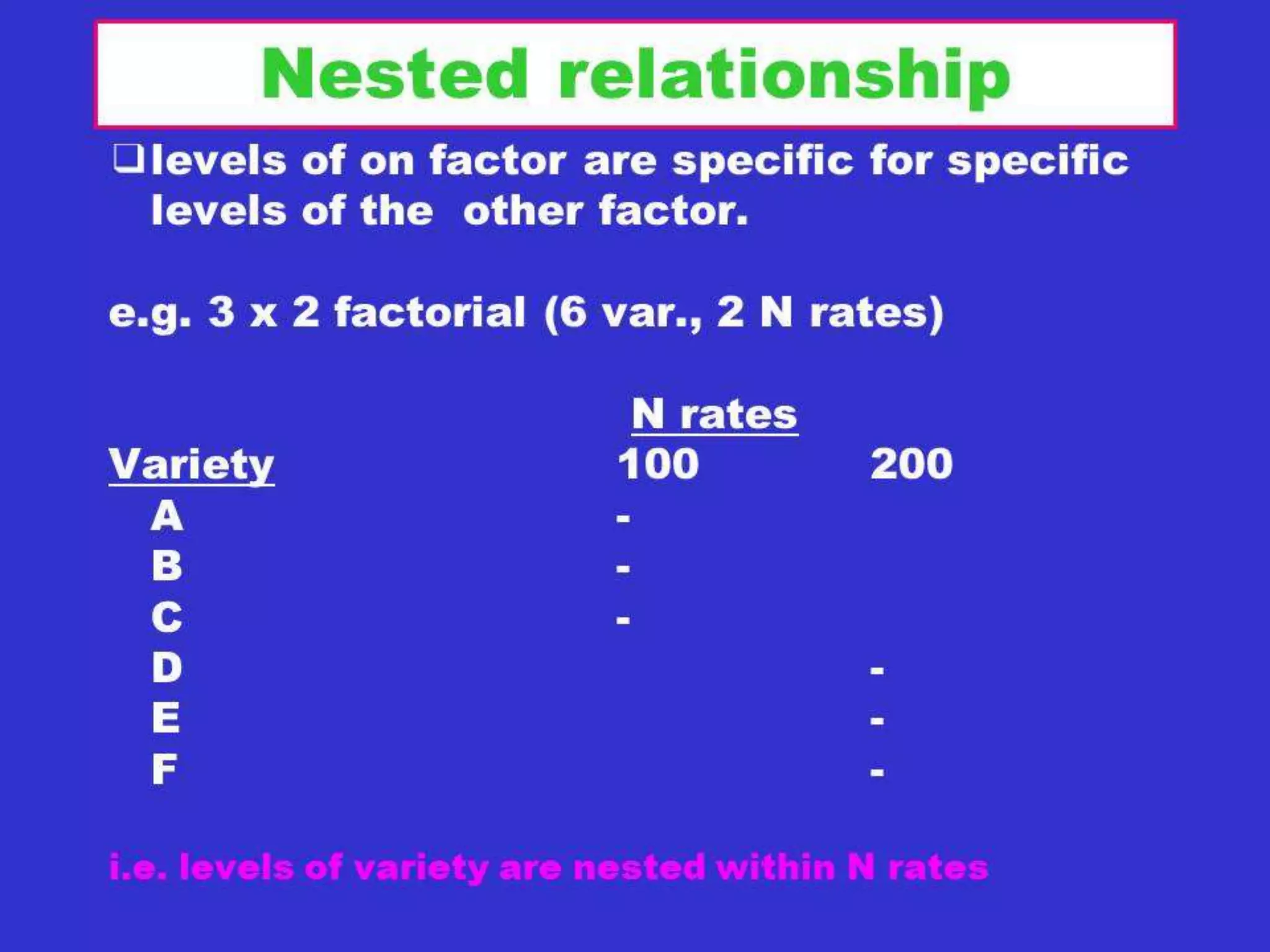 Dominance Deviation
 Dominance Deviation is a function of d
d = 0, DD = 0
 all genes are additive in nature
I Deviation Interaction
G = A + D + I
• When more than one locus involved. If I  0, there is locus
interaction contributing to the genotypic value. It is called epistasis. I
is also called epistatic deviation.
• If I = 0, the genes are said to act additively among loci.
• If 1 locus involved, additive action means the absence of
dominance.
• If more than 1 locus involved, additive action means absence of
epistasis.
 