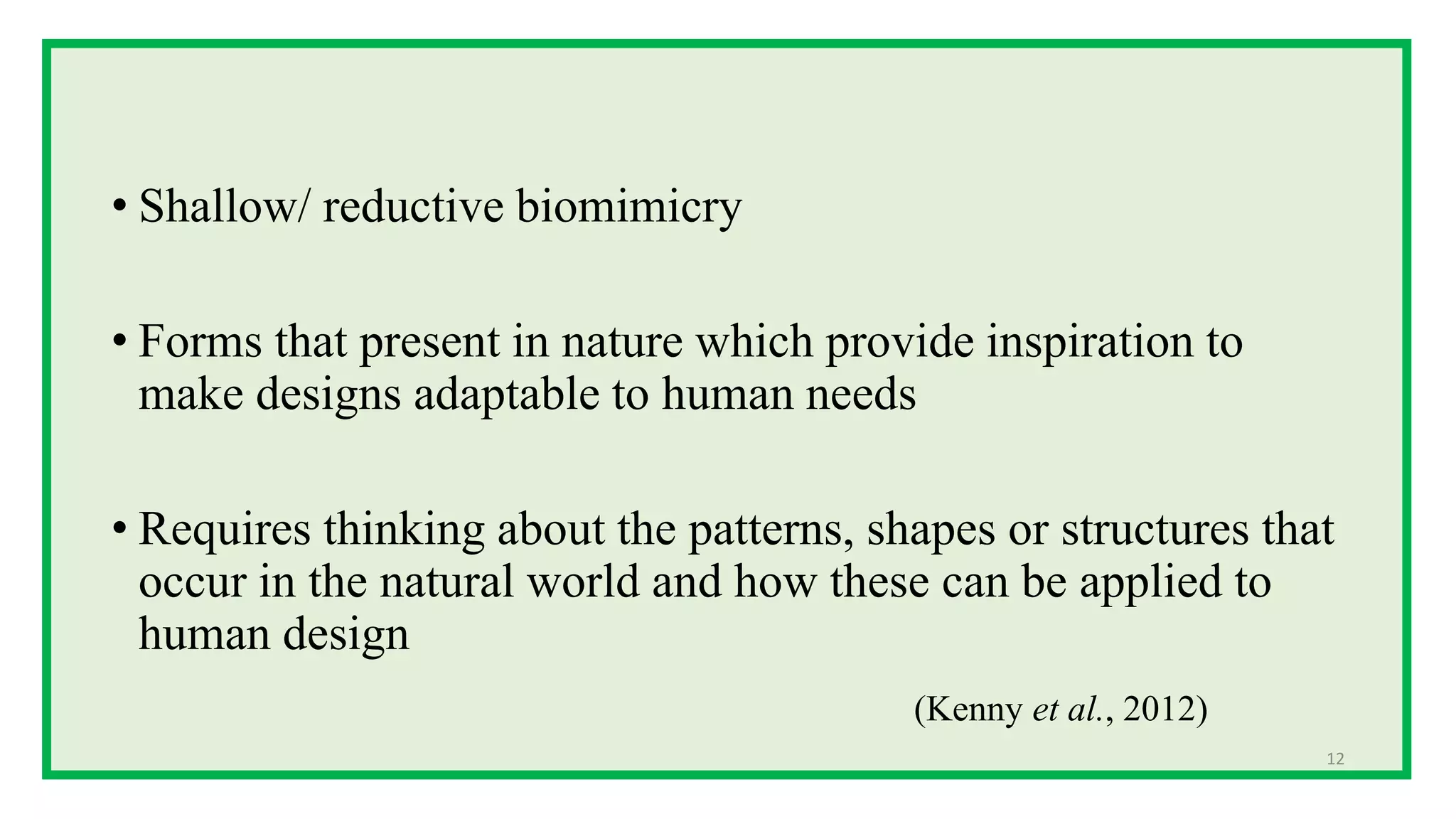 Biomimicry as a tool for sustainable products and processes | PPTX