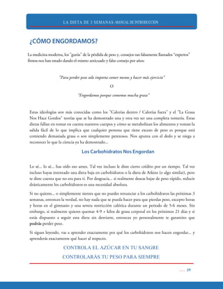 LA DIETA DE 3 SEMANAS- MANUAL DE INTRODUCCIÓN
CONTROLA EL AZÚCAR EN TU SANGRE
CONTROLARÁS TU PESO PARA SIEMPRE
 