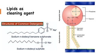Lipids as
cleaning agent
 
