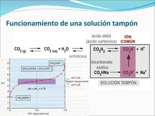 Funcionamiento de una solución tampón IÓN COMÚN 