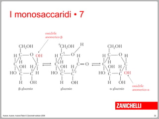 22
Autore, Autore, AutoreTitolo © Zanichelli editore 2009
I monosaccaridi • 7
 