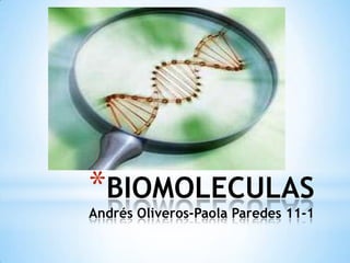 BIOMOLECULASAndrés Oliveros-Paola Paredes 11-1   