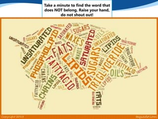 Take a minute to find the word that
does NOT belong. Raise your hand,
do not shout out!
 