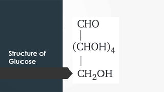 Structure of
Glucose
 