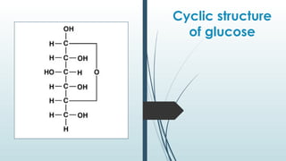 Cyclic structure
of glucose
 