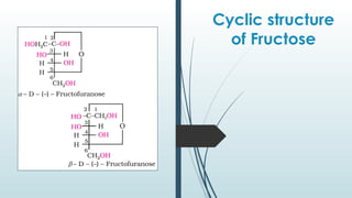 Cyclic structure
of Fructose
 